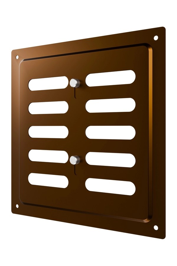 Решетка вентиляционная MER регулируемая 175х175 окрашенная сталь коричневый металлик ERA