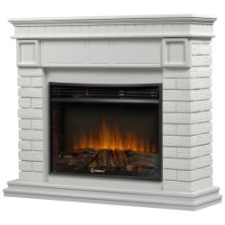 Каминокомплект: Очаг Electrolux 2720RLS N, портал Bricks 25 белая эмаль